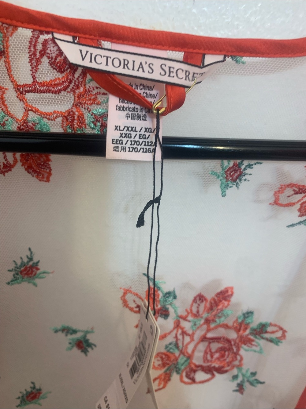 Victoria's Secret Sheer Floral Kimono - Coral & Mint Green